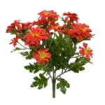 Chrysant kunstboeket, H: 35 cm oranje