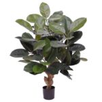 Elastica Robusta kunstplant, H: 95 cm groen
