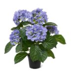 Hortensia kunstplant, H: 40 cm blauw in pot