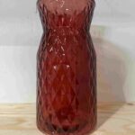 Glazen vaas ruit motief, H: 24,5 B 13 cm