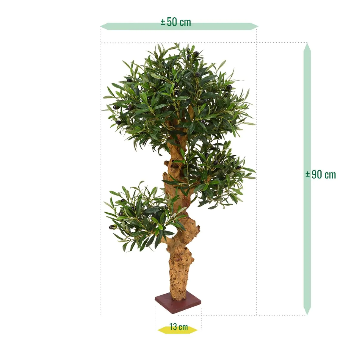 Panda Bonsai kunstboom op voet, H: 60 cm