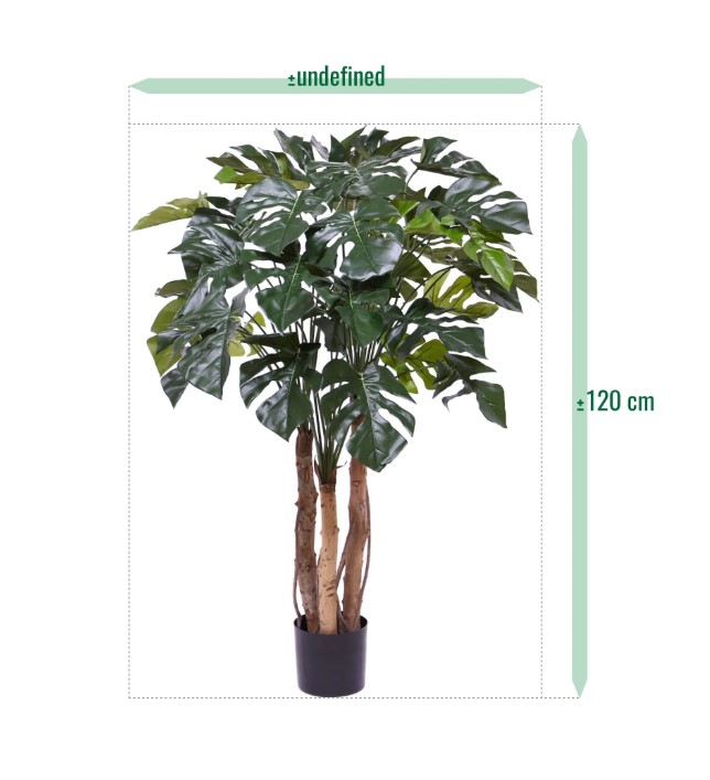 Monstera Kunstplant Deluxe, H: 120 cm op stam