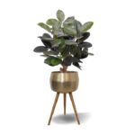 Elastica Robusta kunstplant, H: 95 cm groen