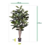 Elastica Robusta kunstplant, H: 170 cm groen