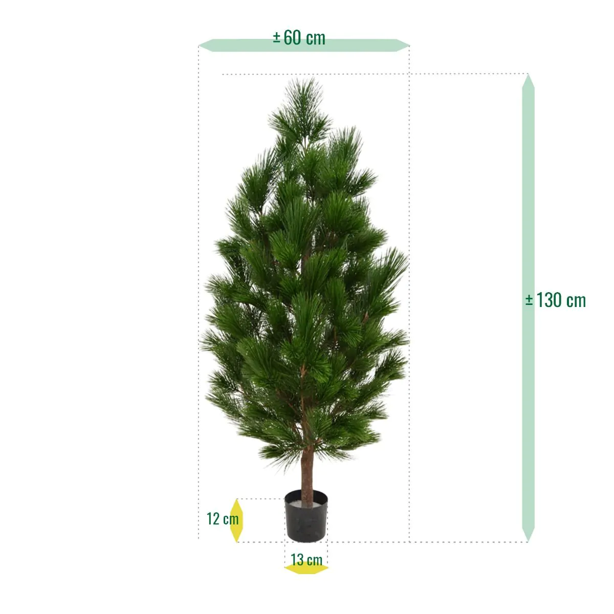 Pinus deluxe XL kunstplant, H: 130 cm – UV bestendig