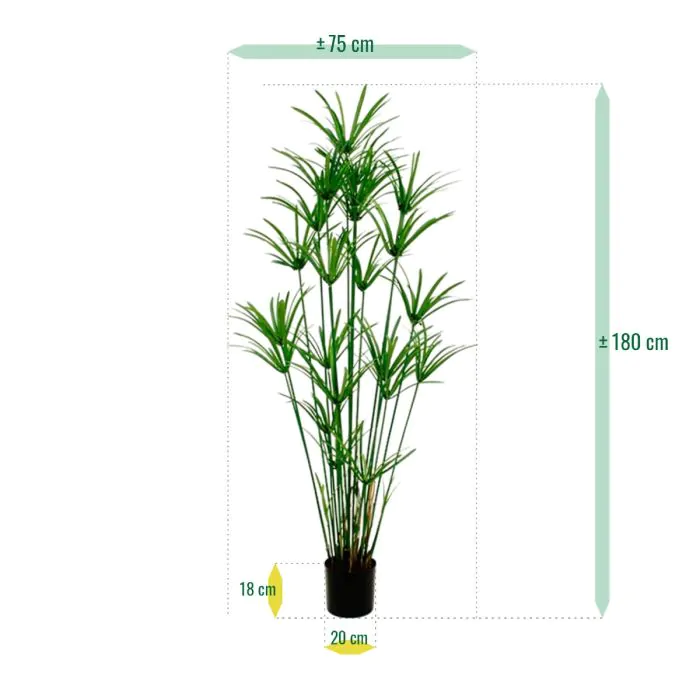 Papyrus deluxe kunstplant H: 175 cm – Kunstplant