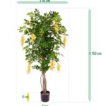 Wisteria kunstboom, H: 150 cm – geel