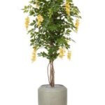 Wisteria kunstboom, H: 150 cm – geel