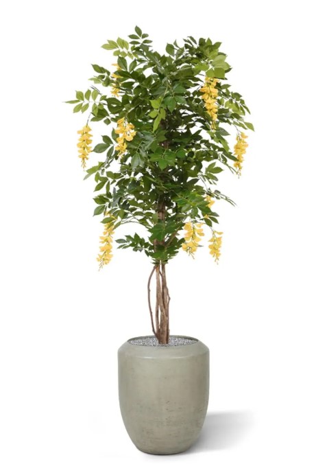 Wisteria kunstboom, H: 150 cm – geel