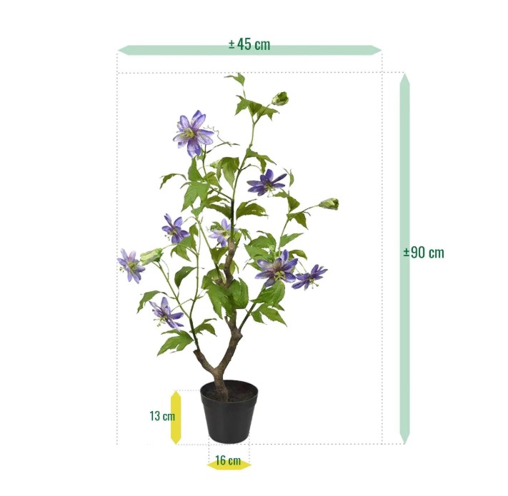 Passie kunstbloem, H: 90 cm – lila