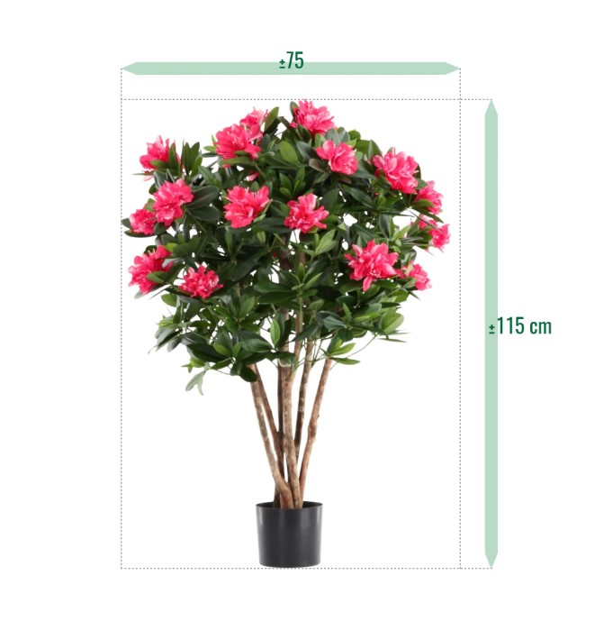 Rhododendron Kunstplant Deluxe, H: 115 cm Cerise