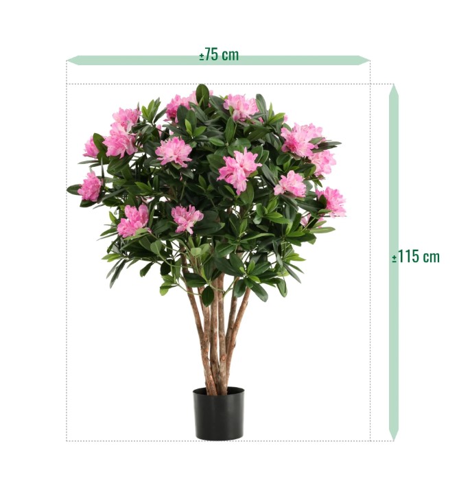 Rhododendron Kunstplant Deluxe, H: 115 cm Paars