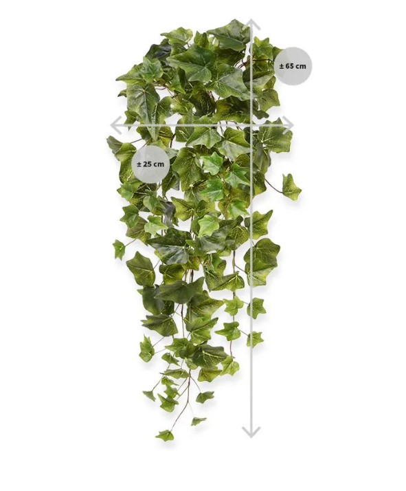 Hedera kunst hangplant, H: 65 cm – groen
