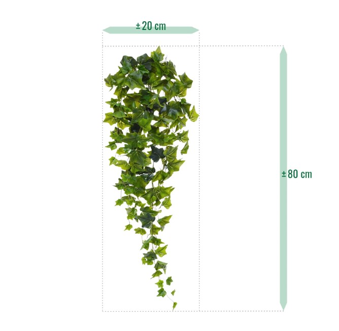 Hedera kunst hangplant, H: 80 cm – groen