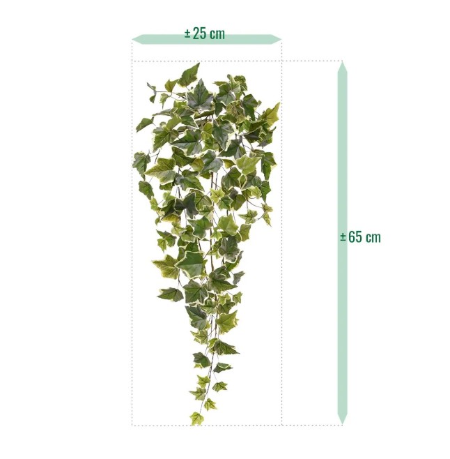 Hedera kunst hangplant, H: 65 cm – bont