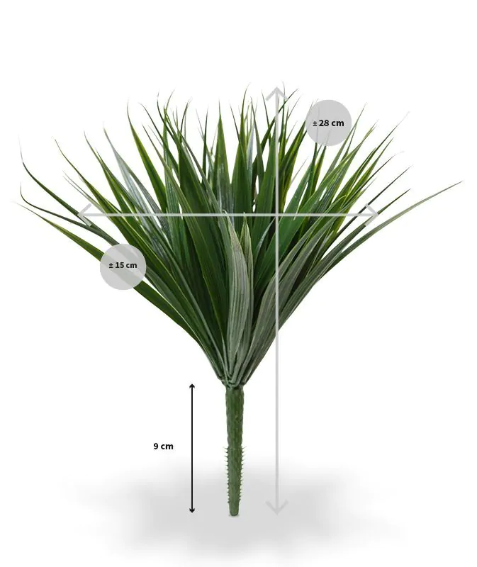 Bamboe kunstgras plant, H: 25 cm – groen