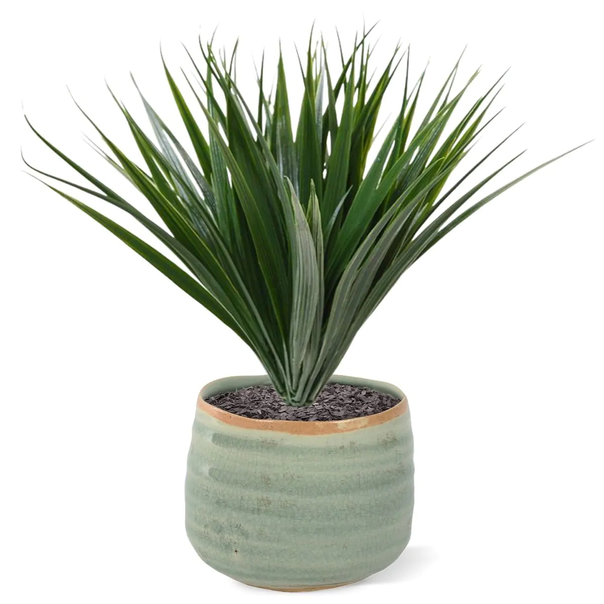 Bamboe kunstgras plant, H: 25 cm – groen