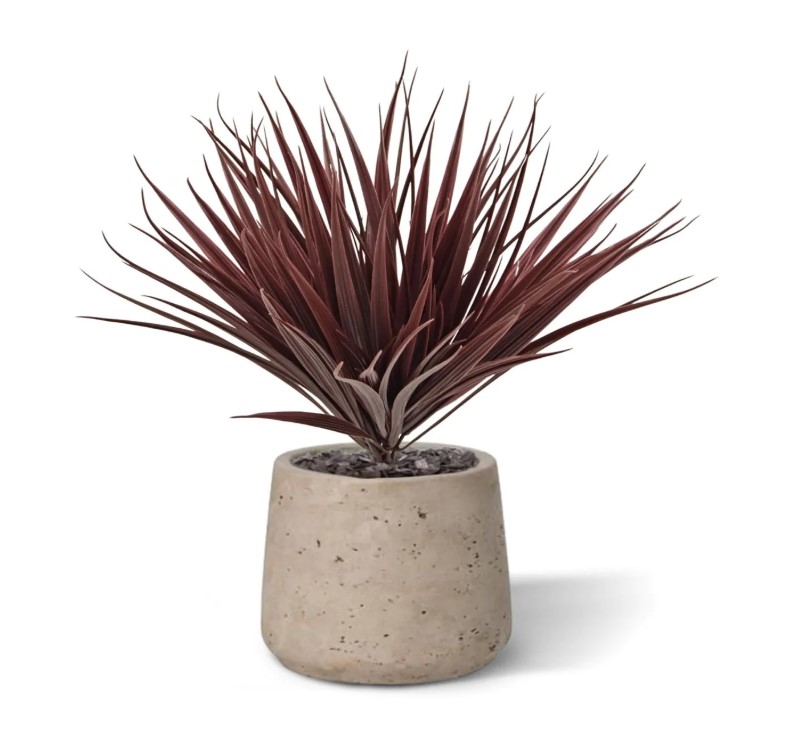 Kunst Bamboegras, H: 25 cm UV Burgundy