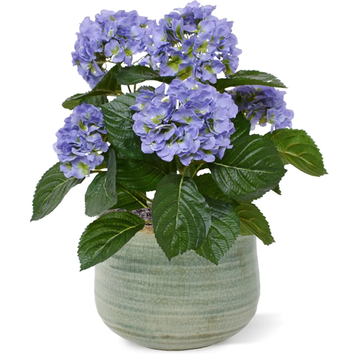 Hortensia kunstplant, H: 40 cm – blauw