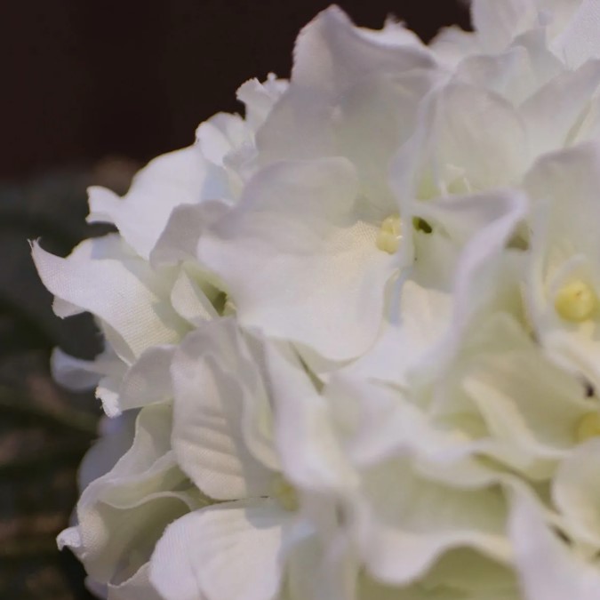 Hortensia kunstplant, H: 40 cm creme in pot