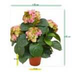 Hortensia deluxe kunstplant, H 45 cm – roze – Kunstplant