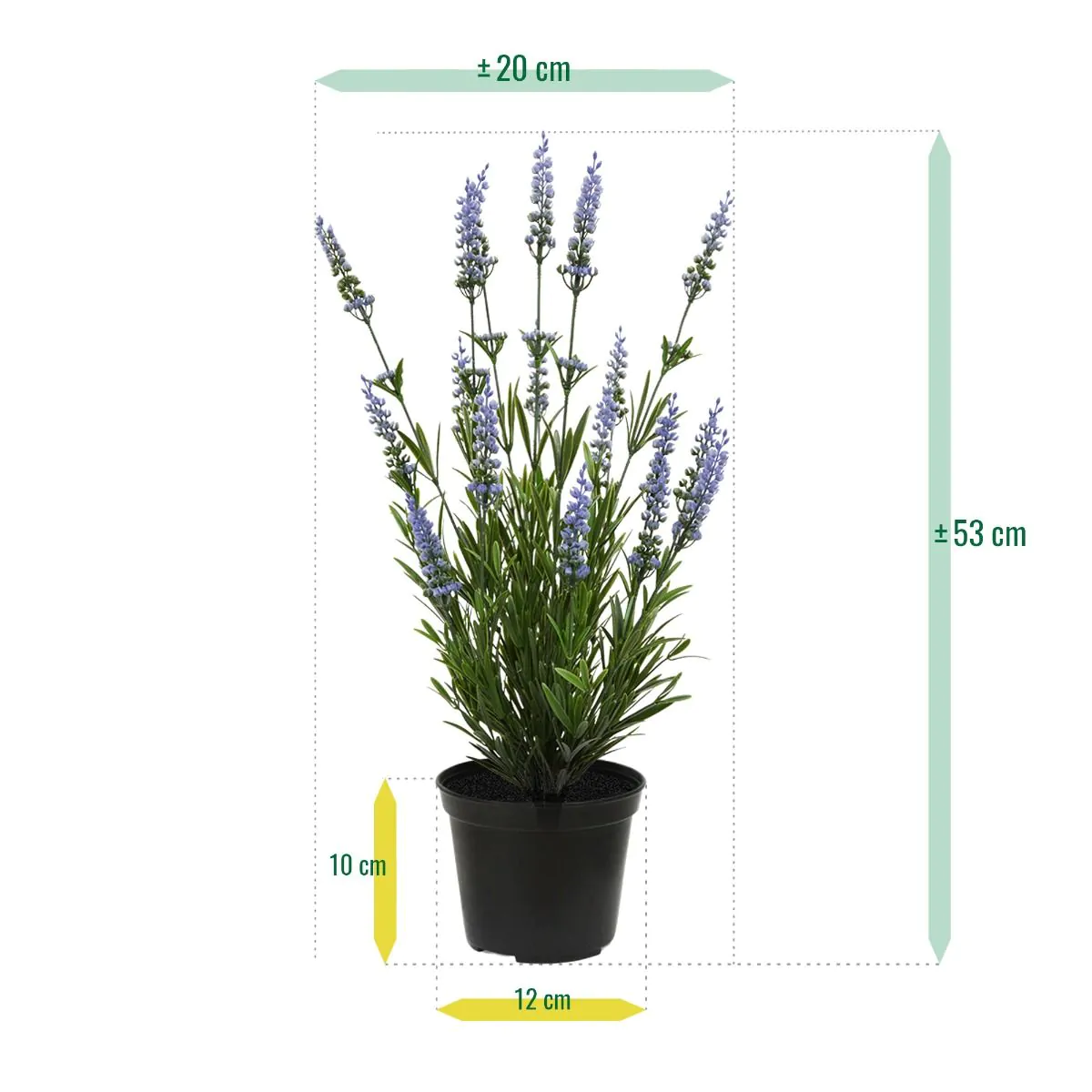 Lavendel kunstplant, H: 50 cm in pot – blauw – UV bestendig