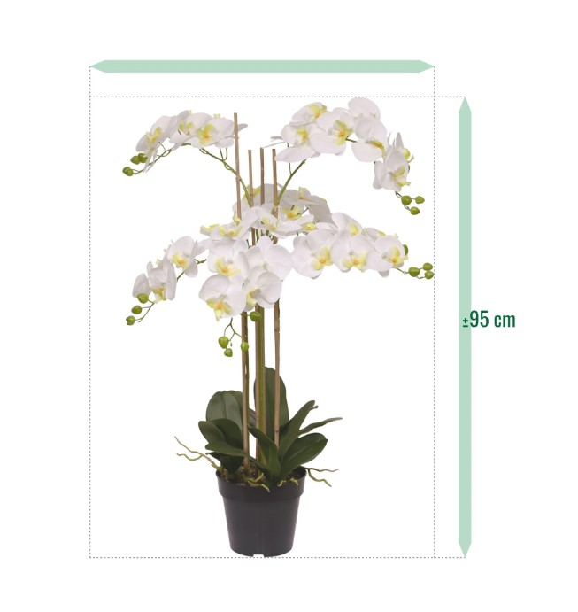 Phalaenopsis kunst Orchidee, H: 95 cm wit