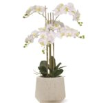 Phalaenopsis kunst Orchidee, H: 95 cm wit