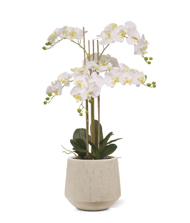 Phalaenopsis kunst Orchidee, H: 95 cm wit