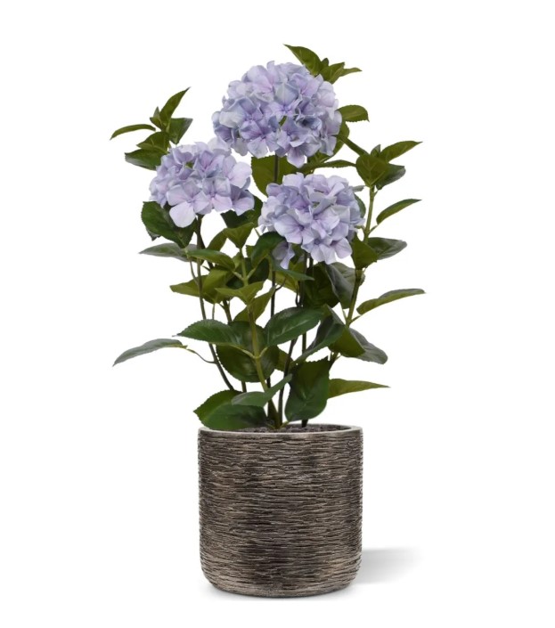 Hortensia Kunstplant in pot, H: 65 cm Blauw