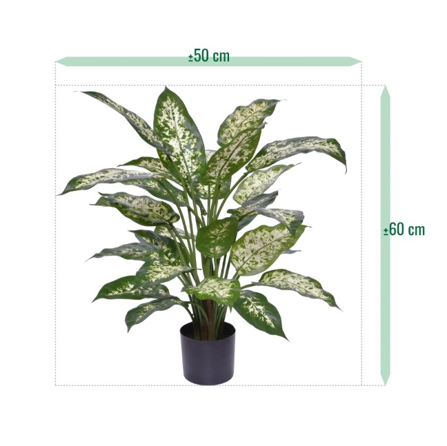 Dieffenbachia Kunstplant Deluxe, H: 60 cm in pot