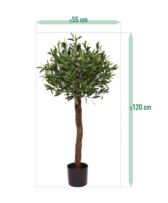 Olijf Kunstboom op stam, H: 120 cm UV in pot